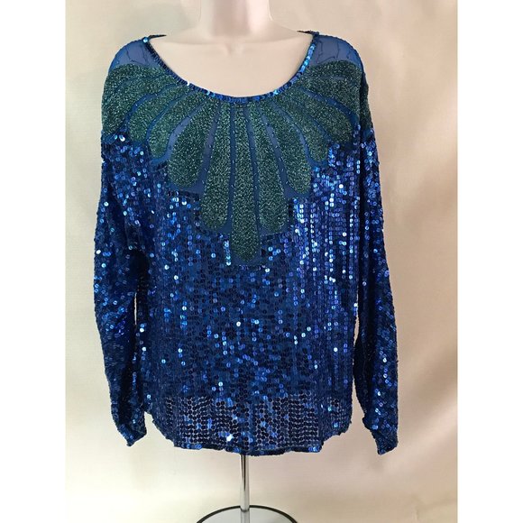 Blue Sequin Tunic - Picture 1 of 3